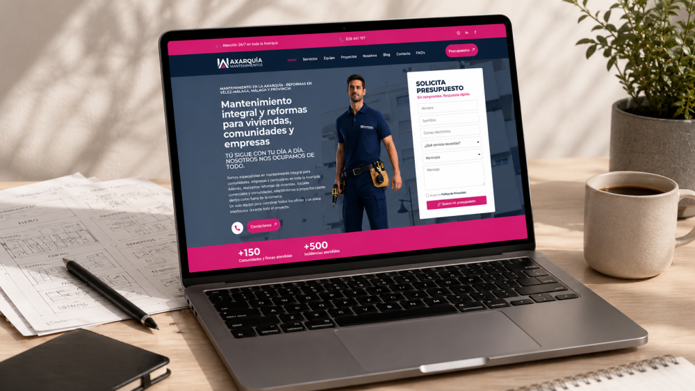 Diseño web WordPress para Axarquía Mantenimientos